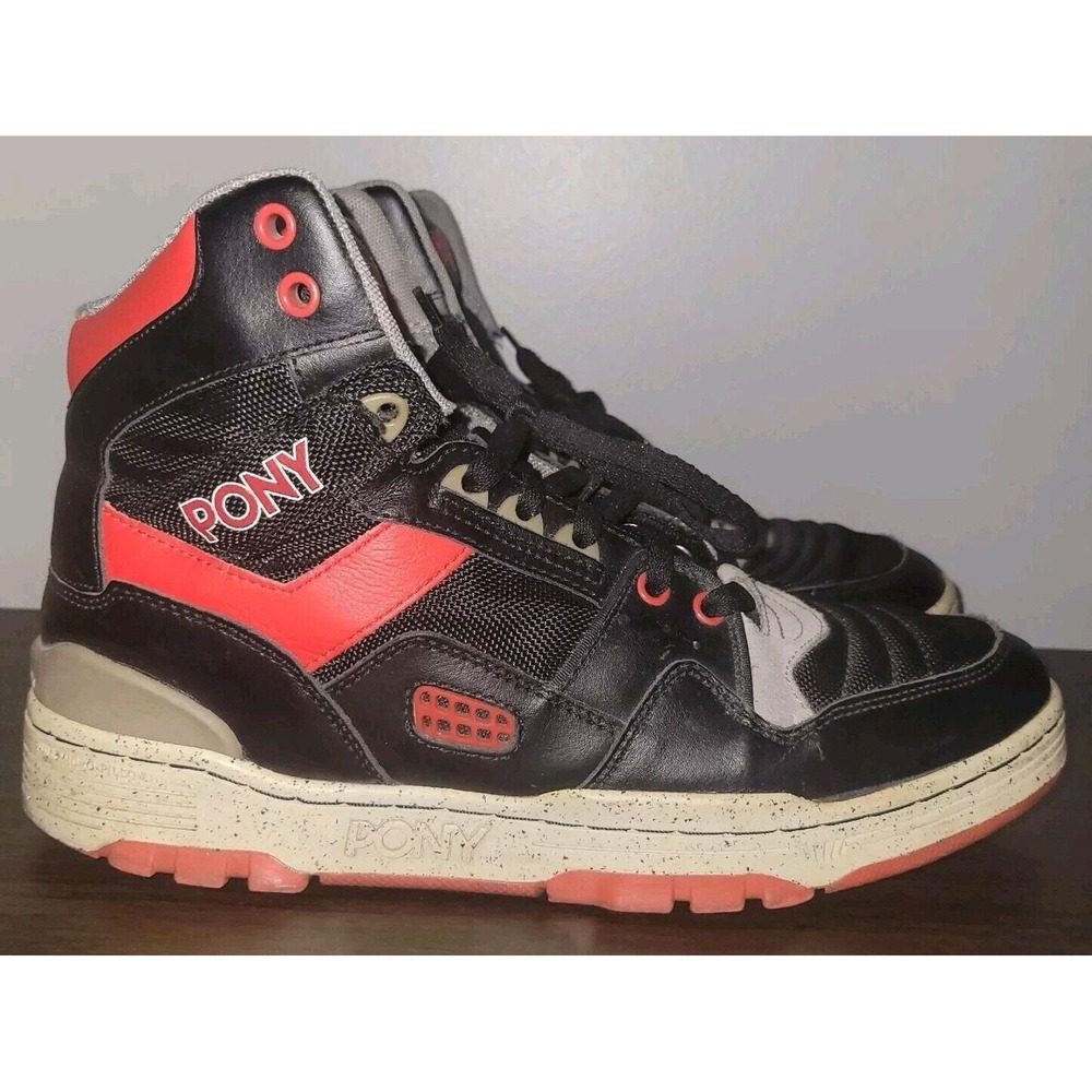 Pony M-100 Hi Black Red Men Size 12 Vintage